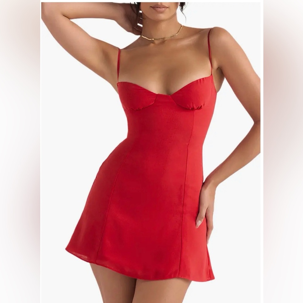 House of CB Red Mini Dress with Spaghetti Straps